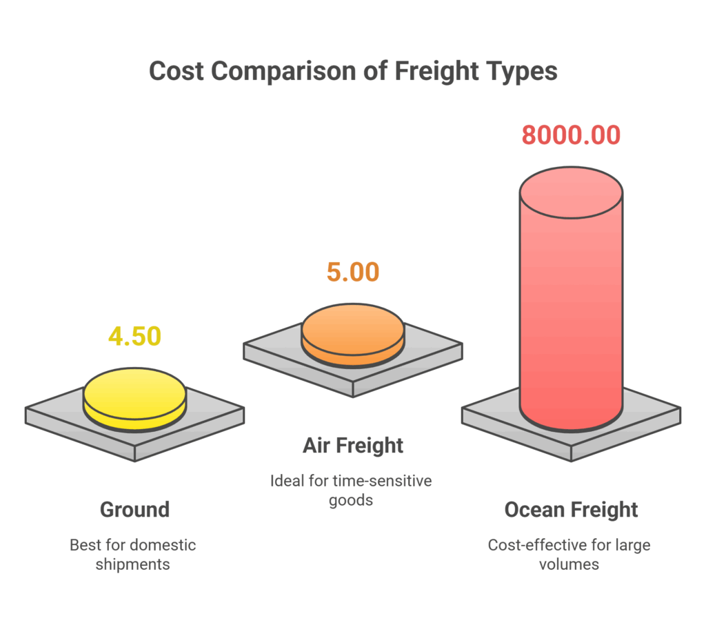 Freight cost comparisons: Ground vs Air vs Ocean